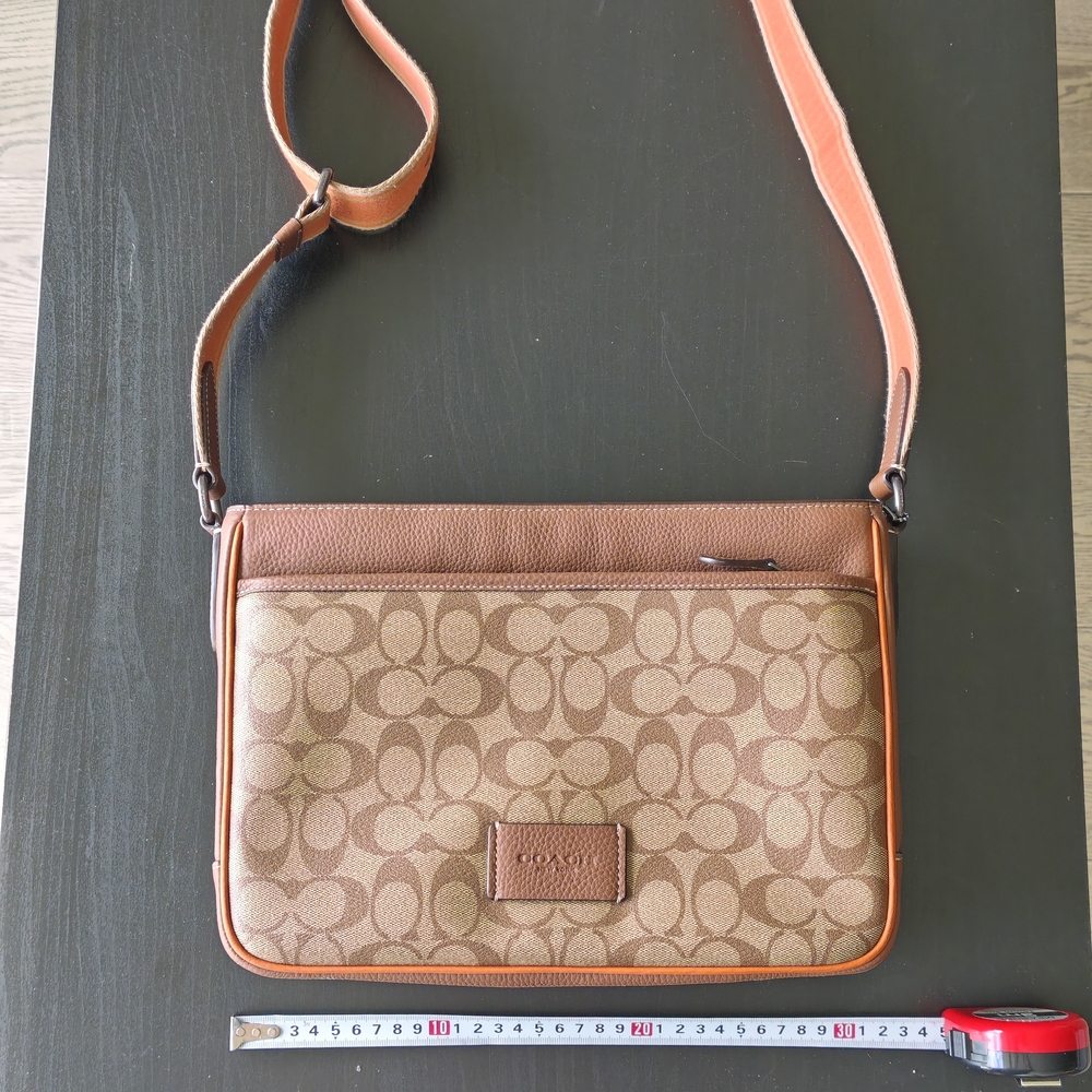 Brand New Coach Tan and Brown Signature Crossbody Bag